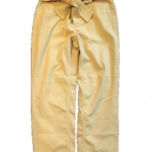 Yellow/Gold High-Waisted Pants with Belt